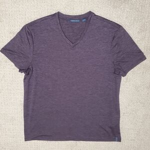 Perry Ellis Men's Short Sleeve V-Neck Tee in Heathered Purple